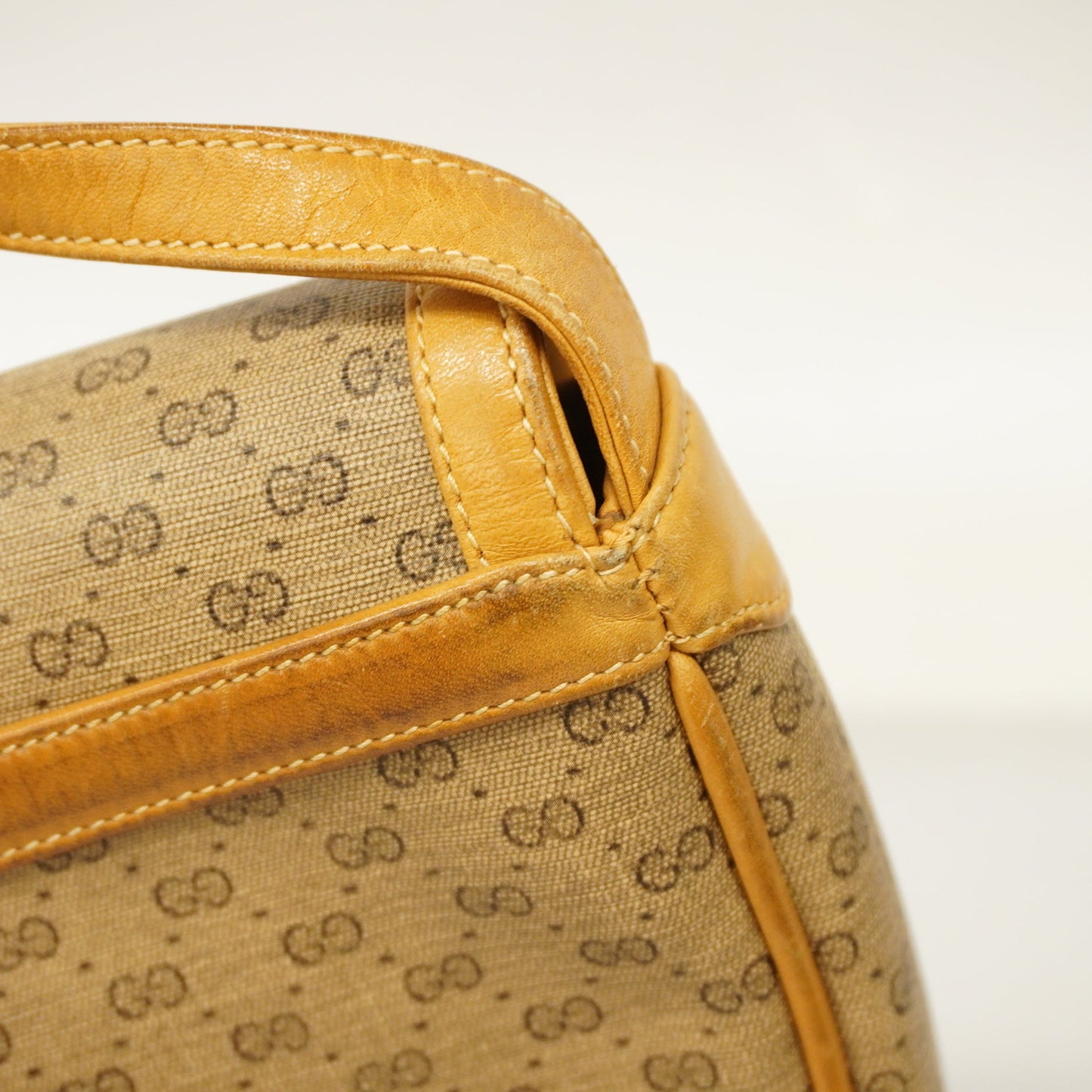 GUCCI Auth  Sherry Line Micro GG 007 89 1095 Women's PVC Shoulder Bag Beige