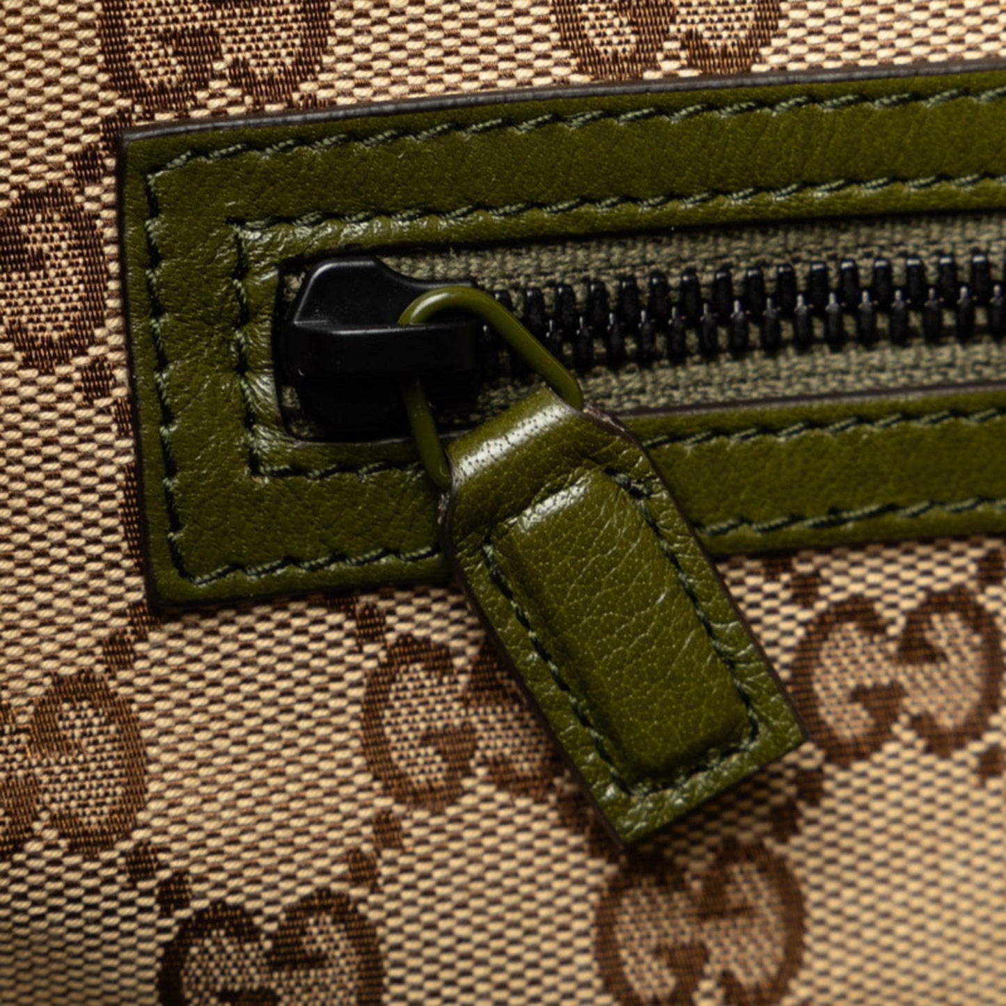 Gucci Khaki Leather Tote Bag ( )