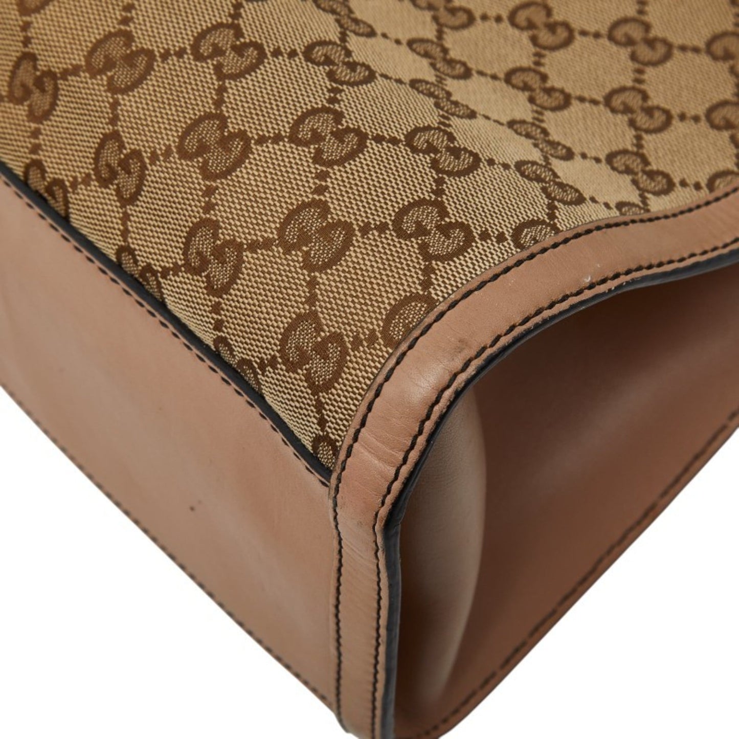 Gucci Gg Canvas Beige Pink Gg Canvas Leather Shoulder Bag ( )