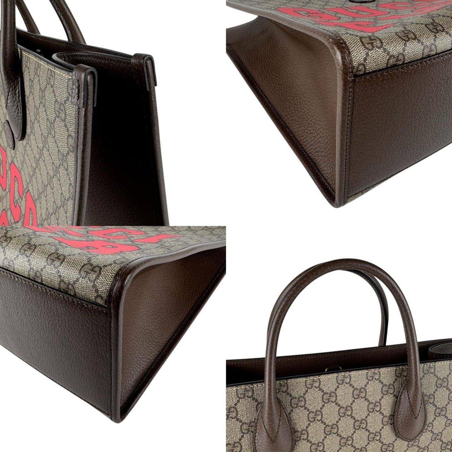 Gucci Brown Red Color Gg Supreme Handbag Shoulder Bag ( )