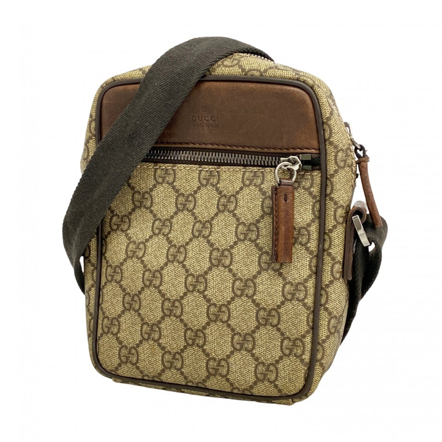 Gucci Beige Brown Pvc Shoulder Bag ( )