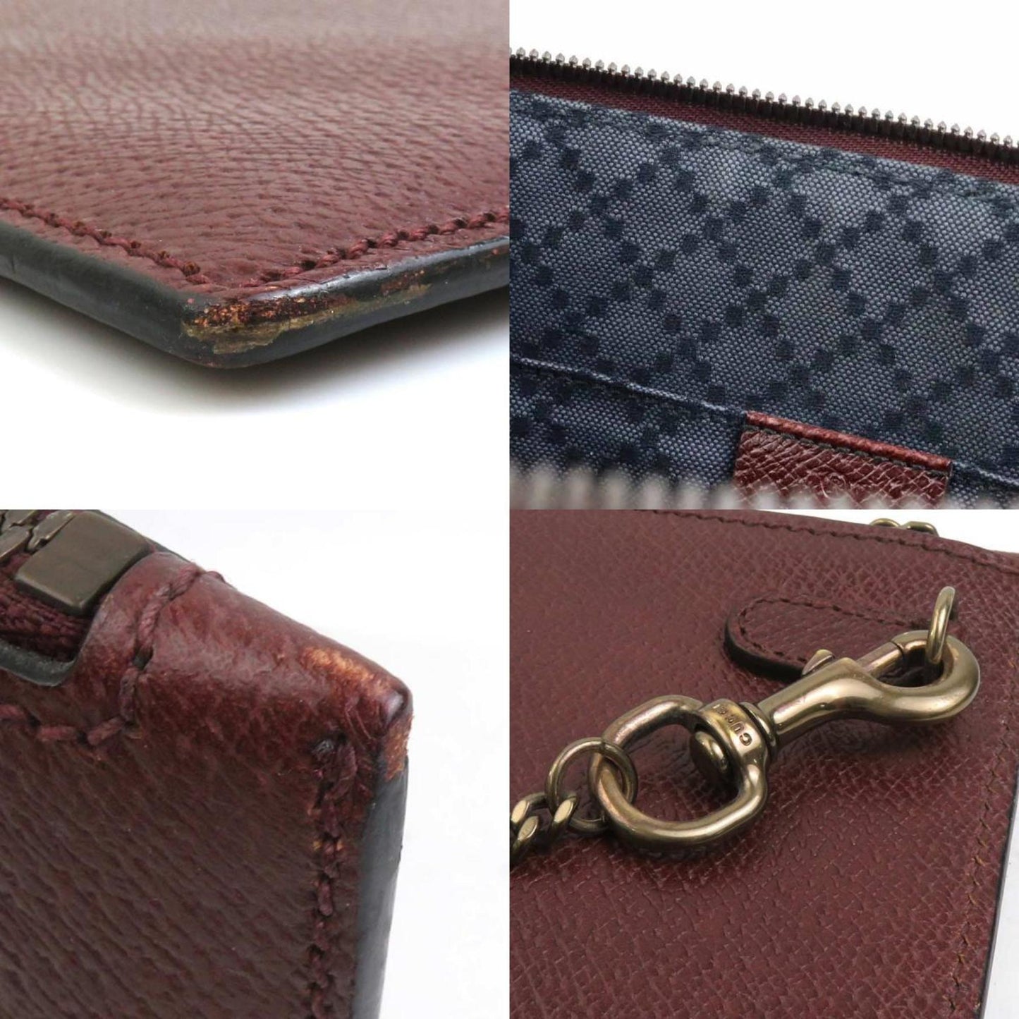 Gucci Bordeaux Leather Clutch Bag ( )