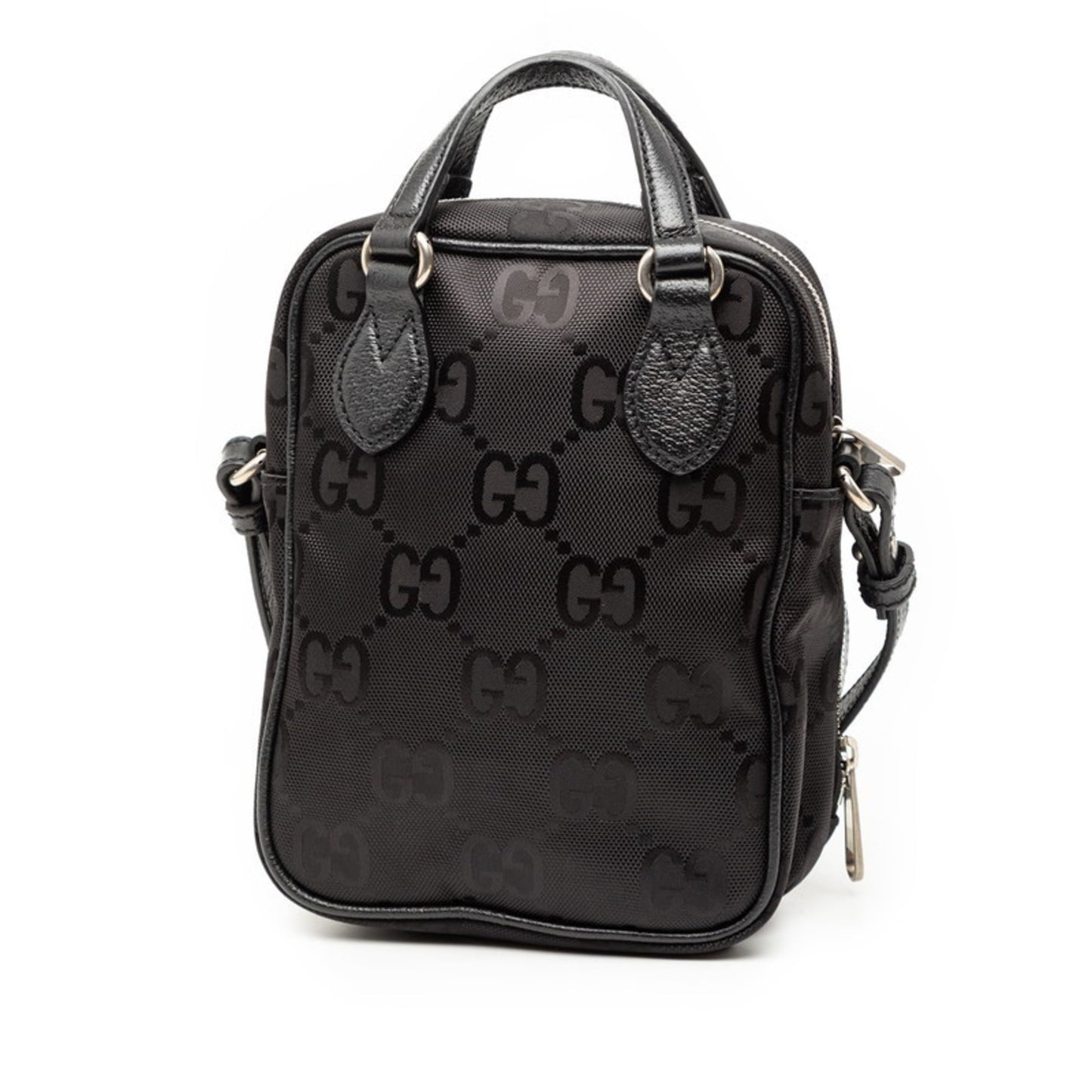 Gucci Black Nylon Leather Handbag Shoulder Bag ( )