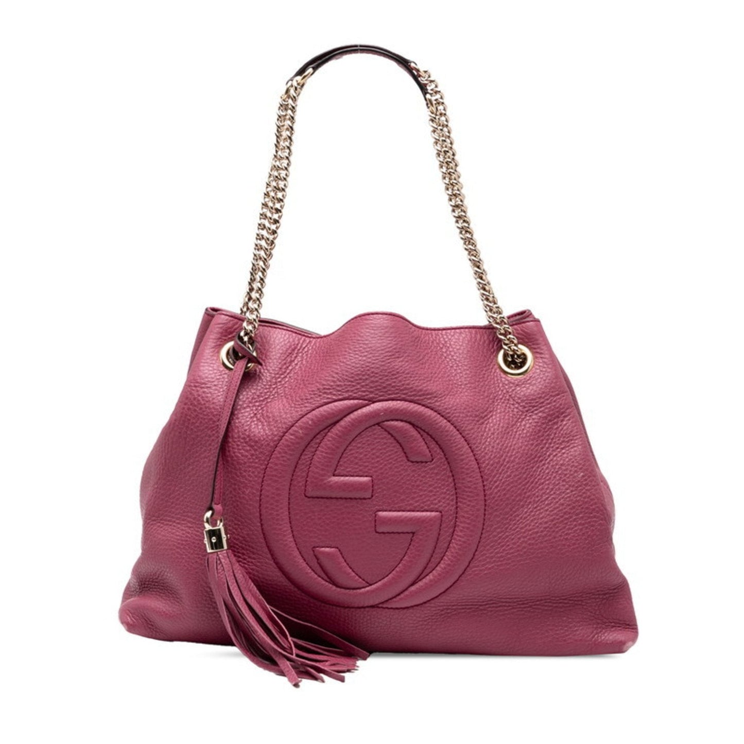 Gucci Purple Leather Shoulder Bag Tote Bag ( )