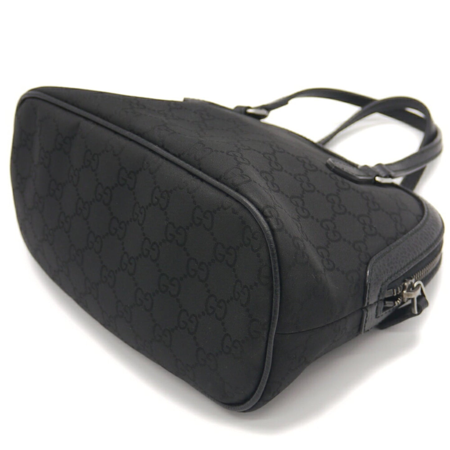 Gucci Black Nylon Leather Handbag Shoulder Bag ( )
