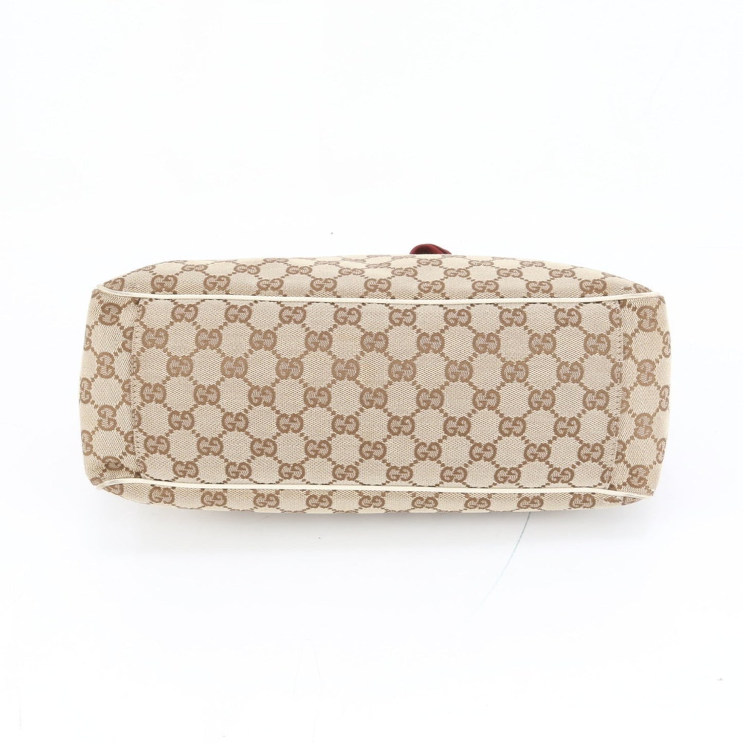 Gucci Brown White Leather Canvas Tote Bag ( )