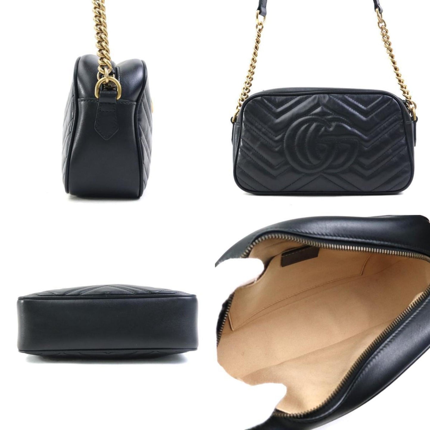 Gucci Black Leather Shoulder Bag ( )