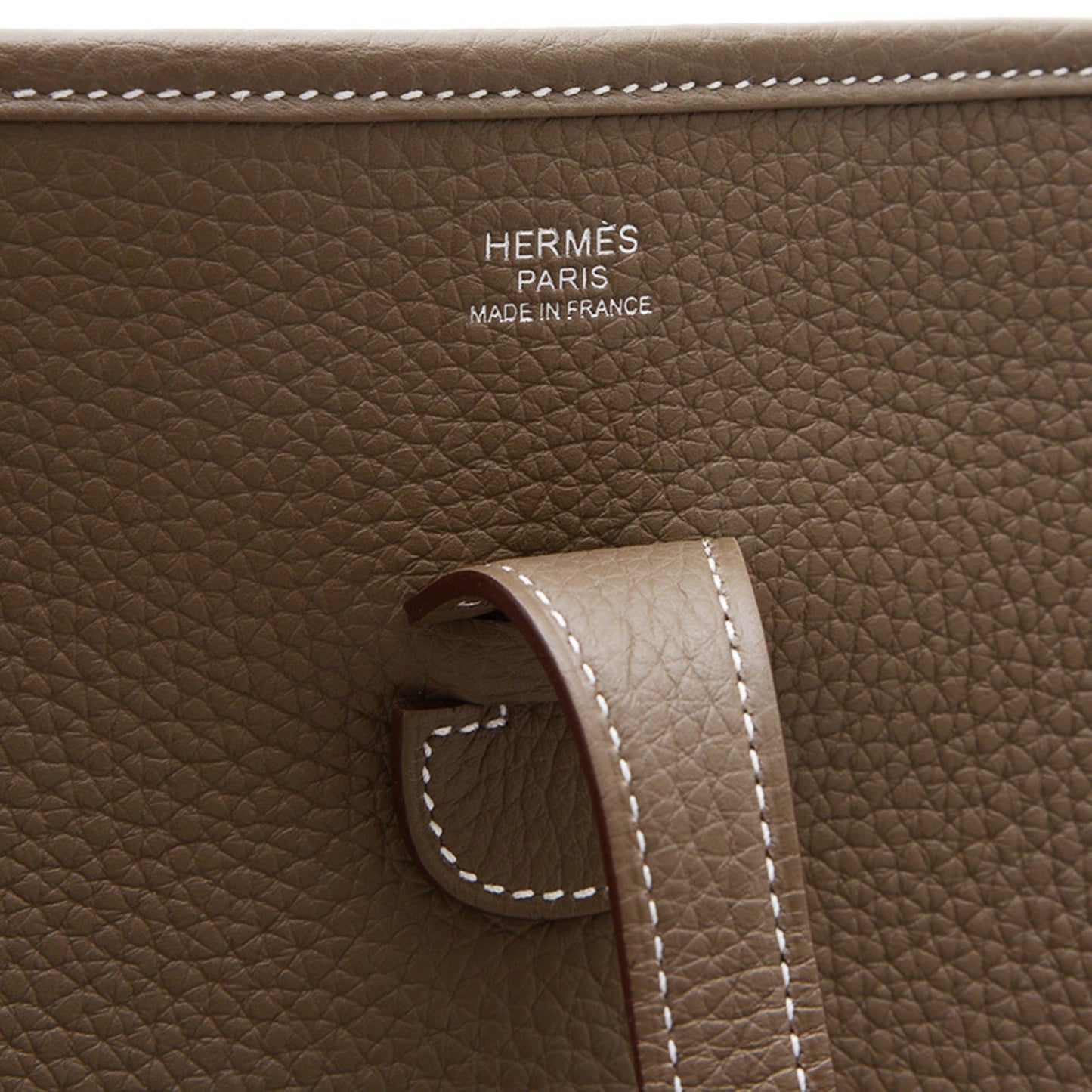 Hermes Etoupe Gray Taurillon Clemence Leather Shoulder Bag ( )