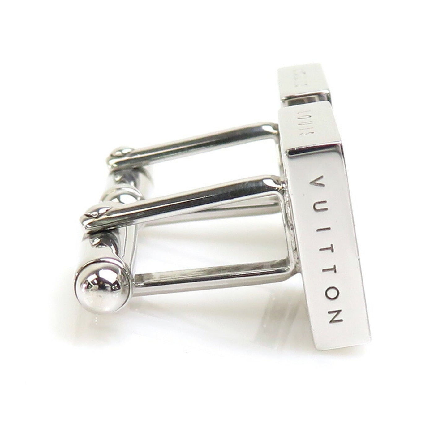LOUIS VUITTON Cufflinks Silver 925/Wood Silver/Black/Beige Men's