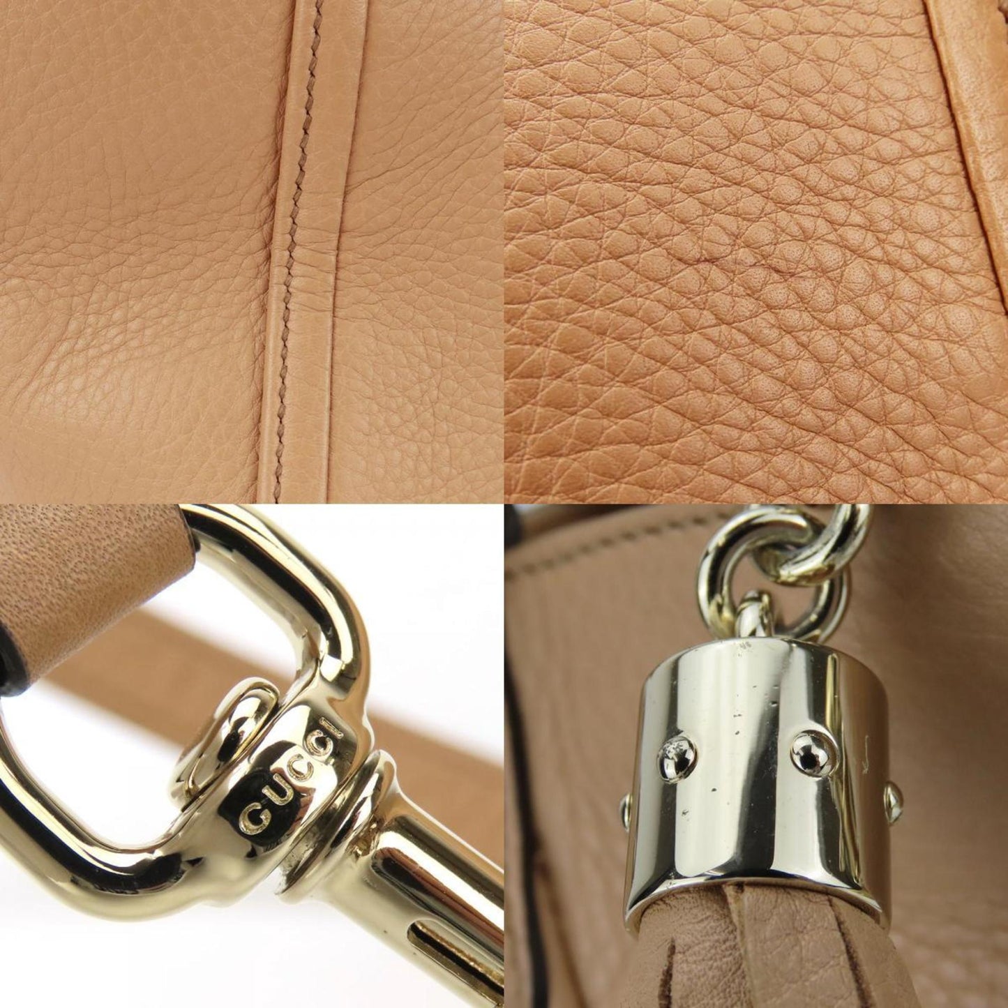 Gucci Beige Leather Handbag Shoulder Bag ( )