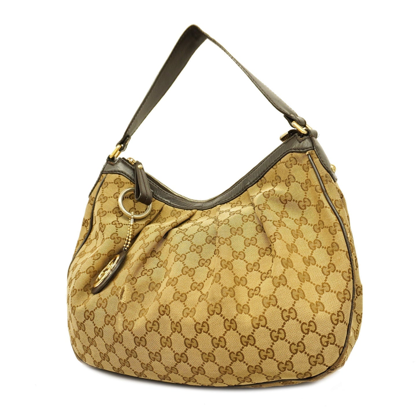 Gucci Leather Canvas Shoulder Bag