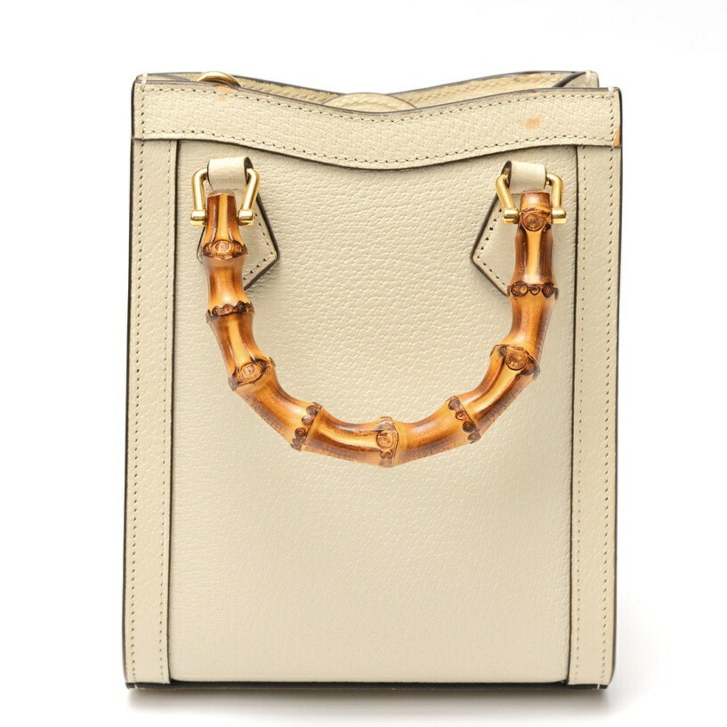 Gucci White Leather Shoulder Bag Tote Bag ( )