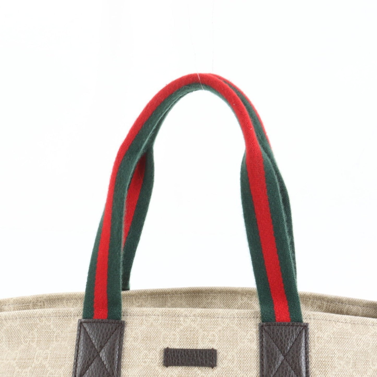 Gucci Brown Leather Canvas Handbag ( )