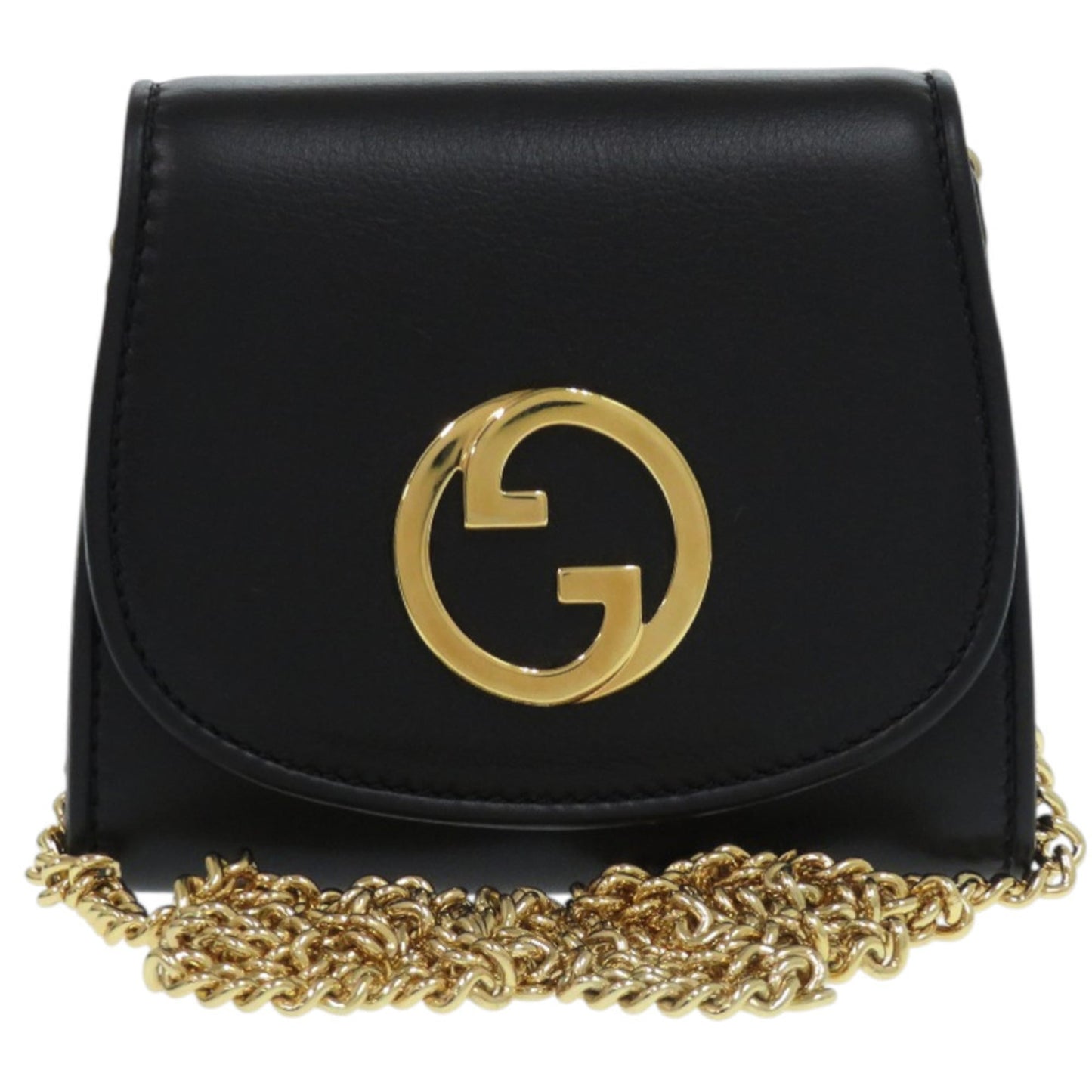 Gucci Black Leather Chain/Shoulder Wallet ( )