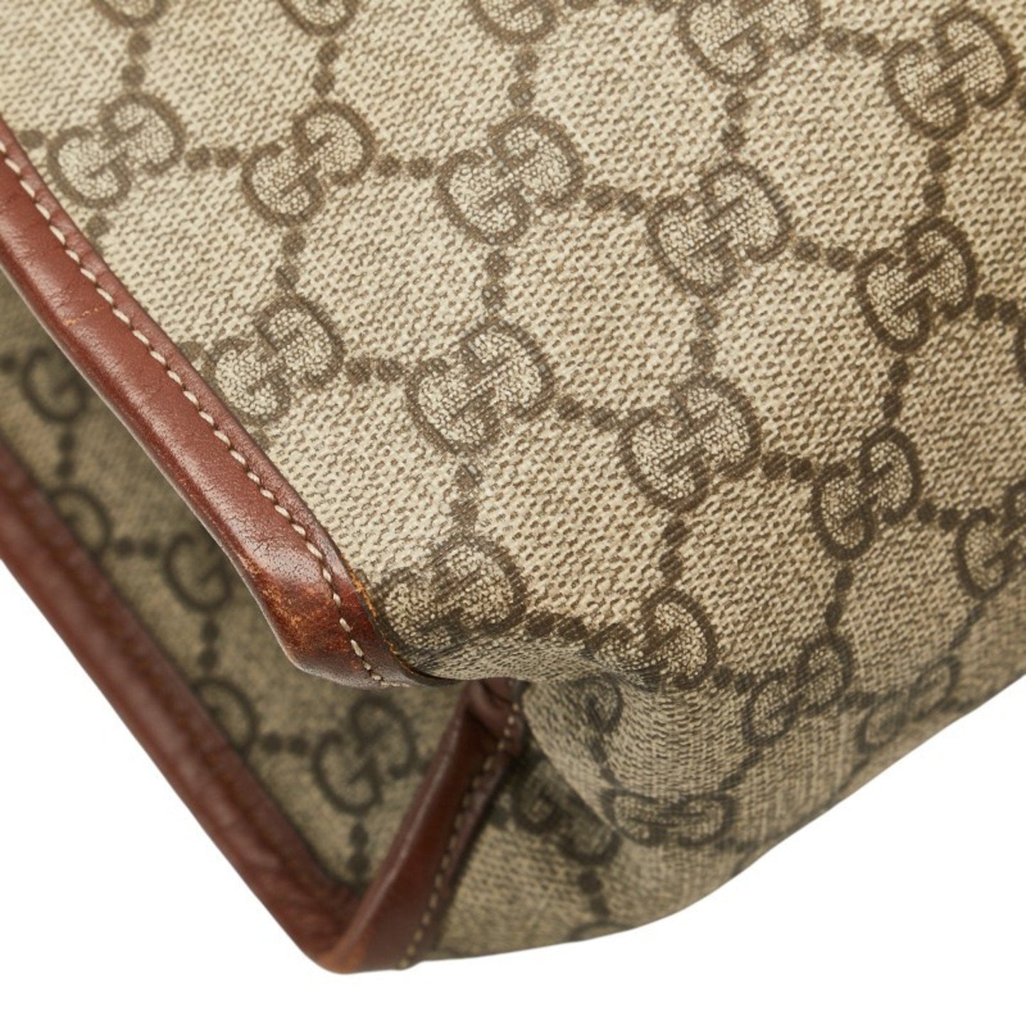 Gucci Beige Brown Pvc Leather Tote Bag ( )