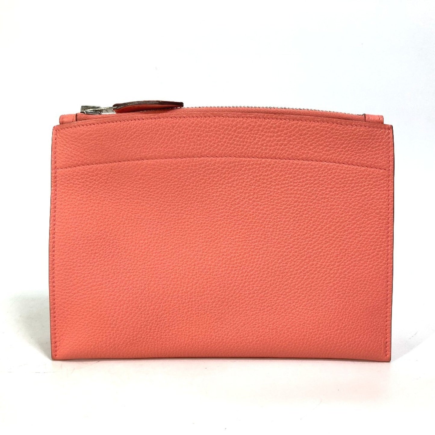 Hermes Pink Togo Leather Clutch Bag Pouch ( )