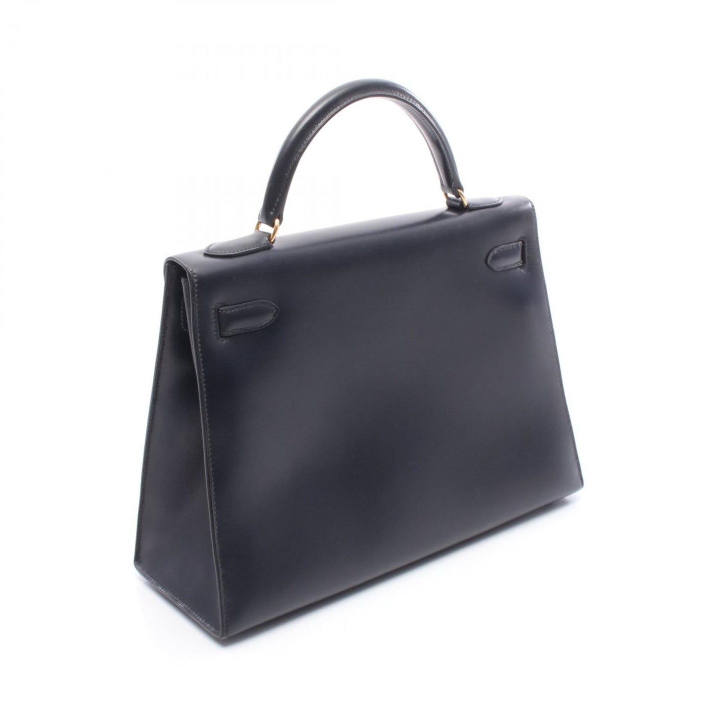 Hermes Navy Box Calf Leather Handbag ( )
