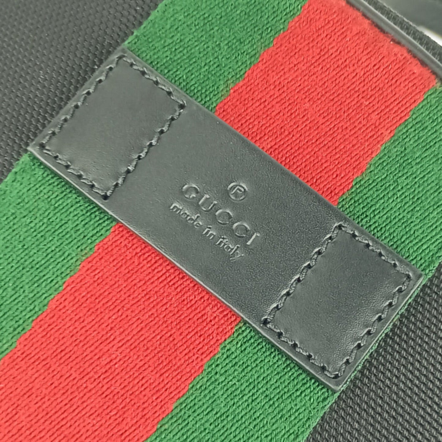 Gucci Black Canvas Leather Backpack ( )