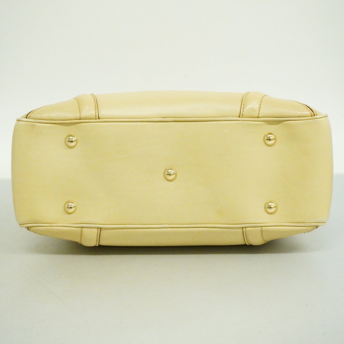 GUCCI Auth  140696 Women's Leather Handbag Ivory