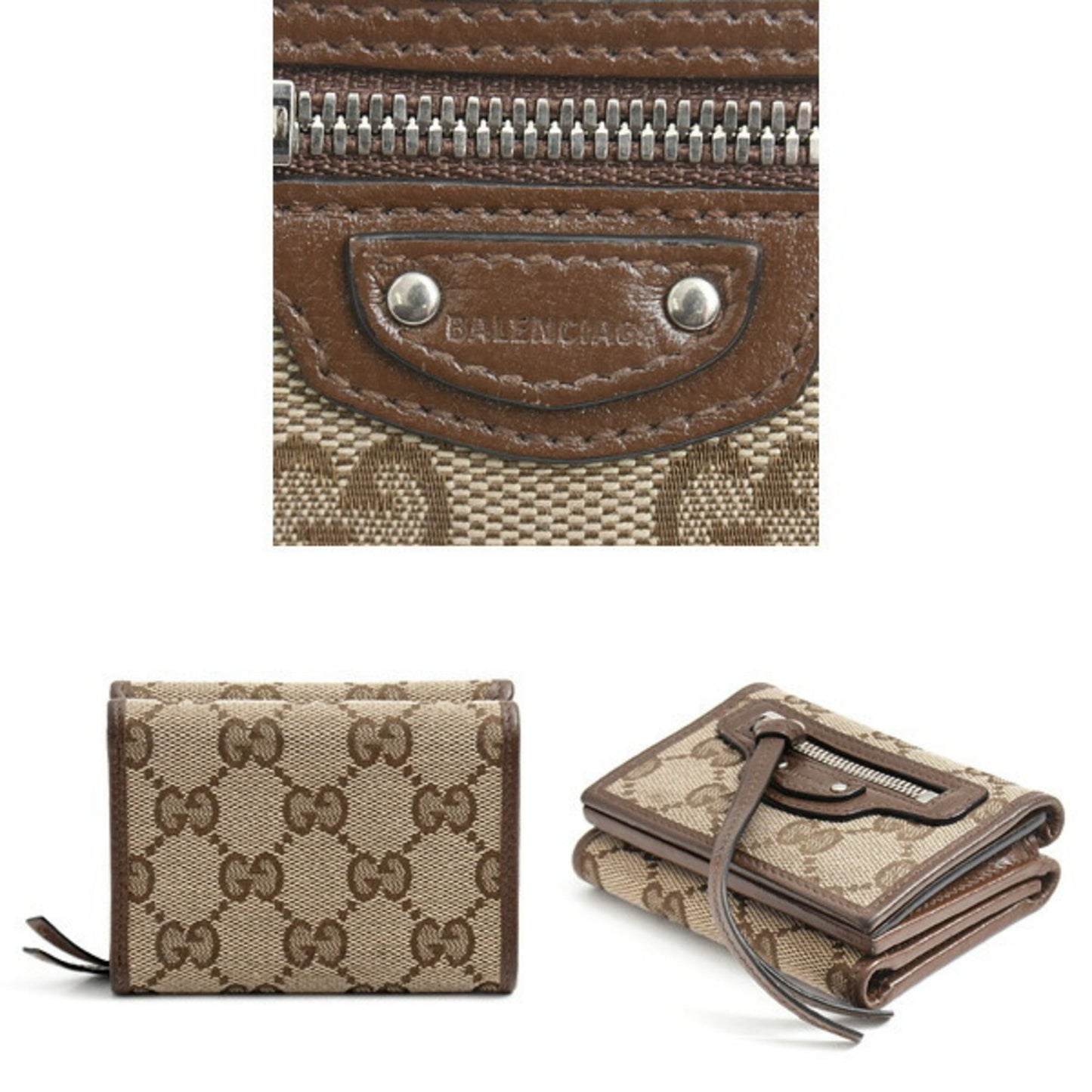 Gucci Beige Gg Canvas Wallet (Tri-Fold) ( )