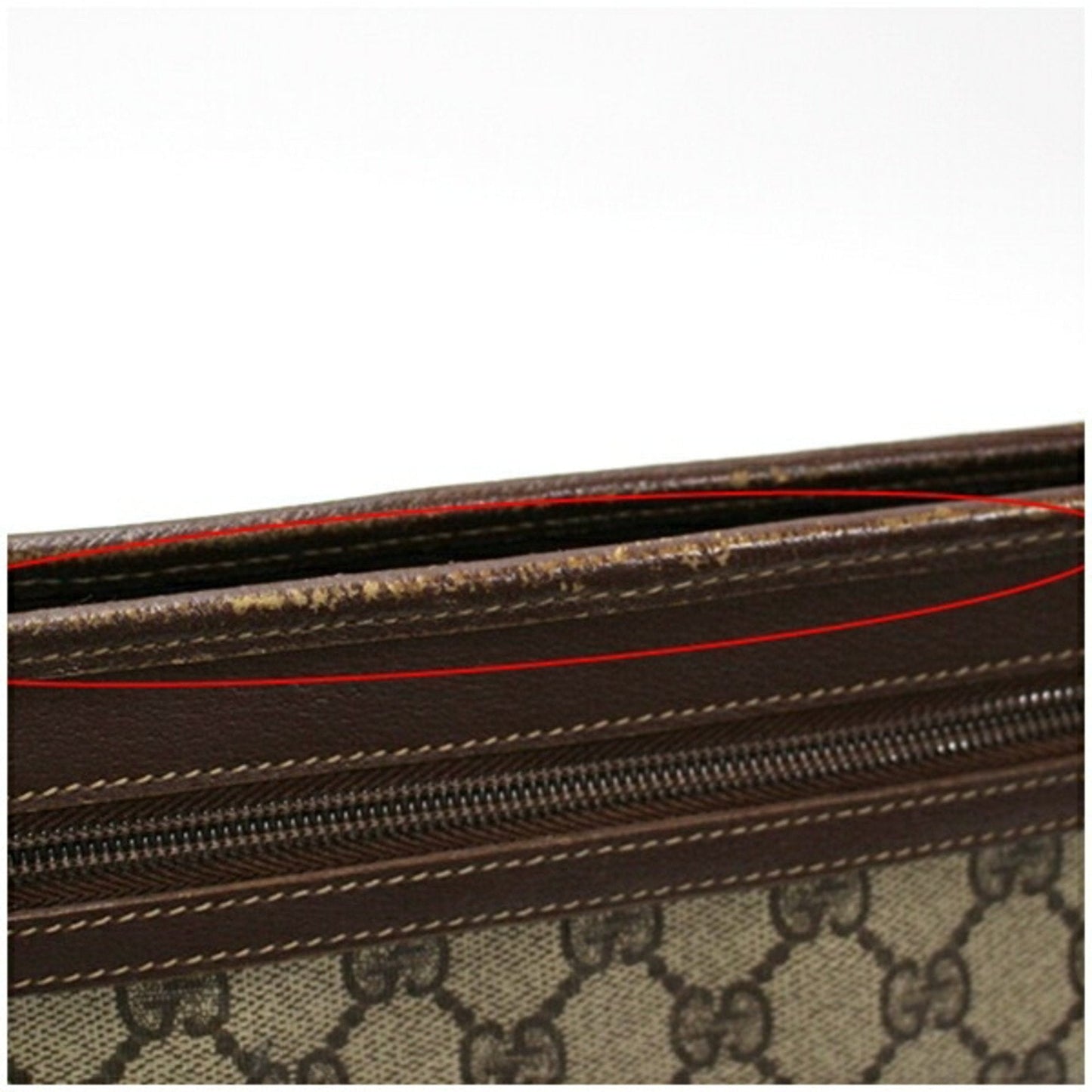 Gucci Beige Brown Pvc Leather Clutch Bag ( )