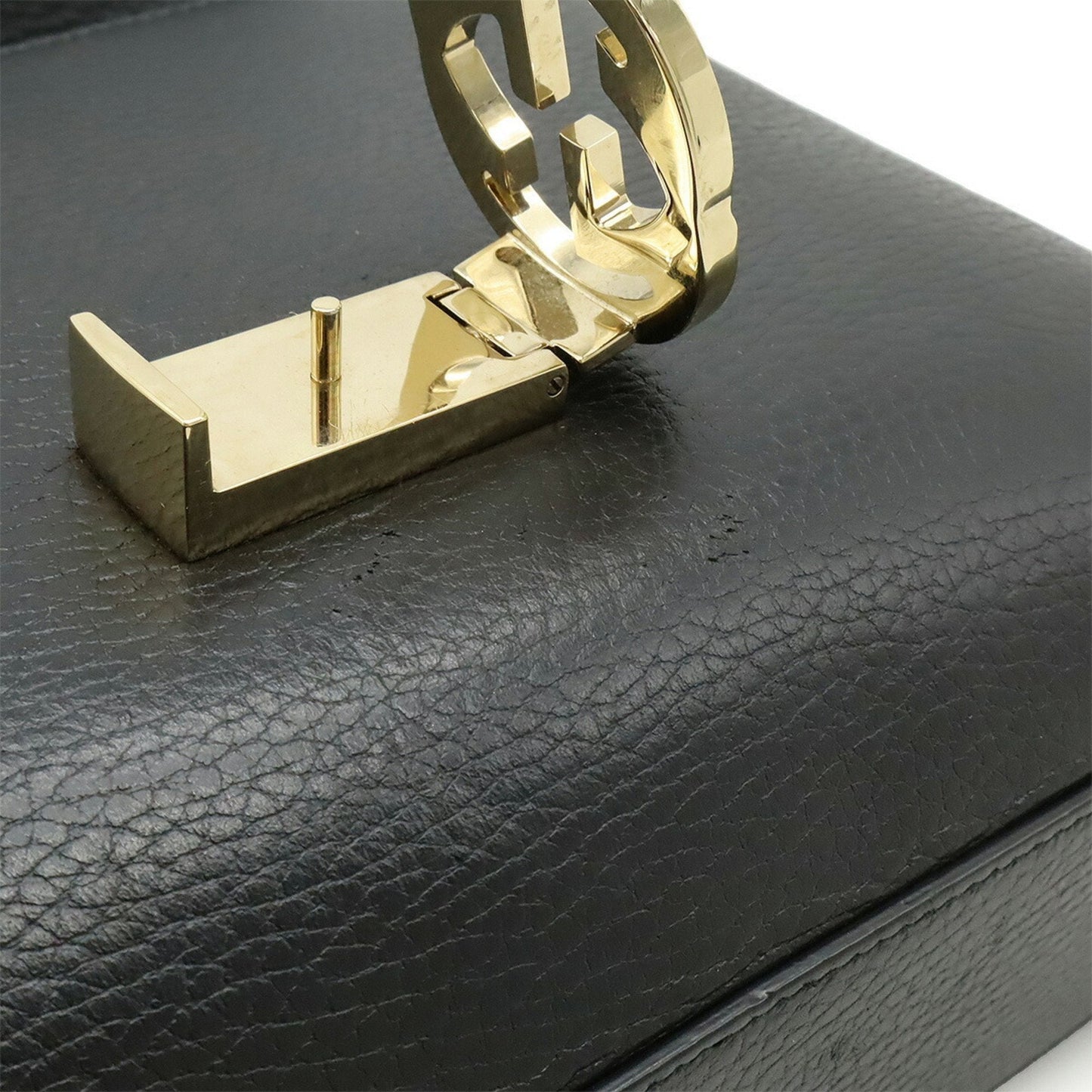 Gucci Black Leather Handbag Shoulder Bag ( )