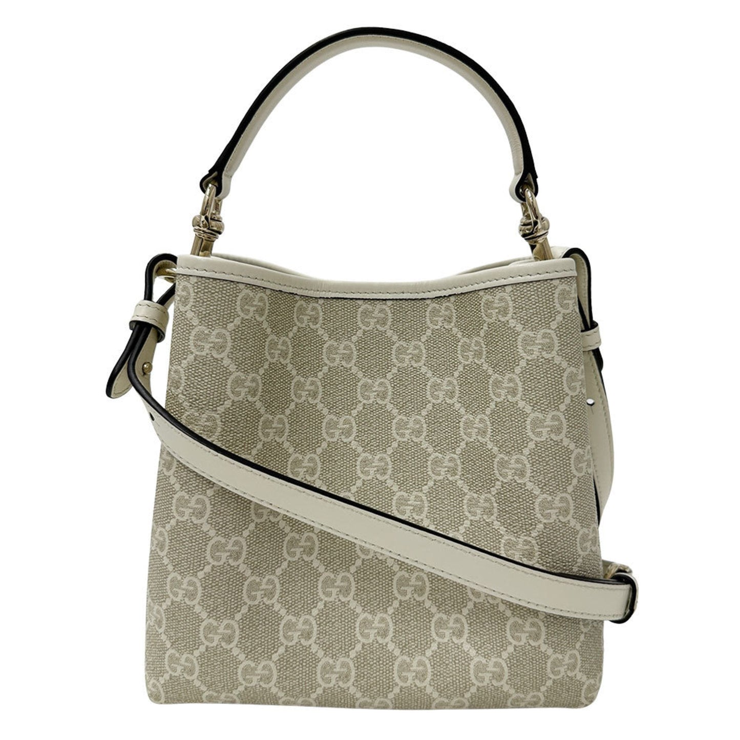 Gucci White Leather Handbag Shoulder Bag ( )