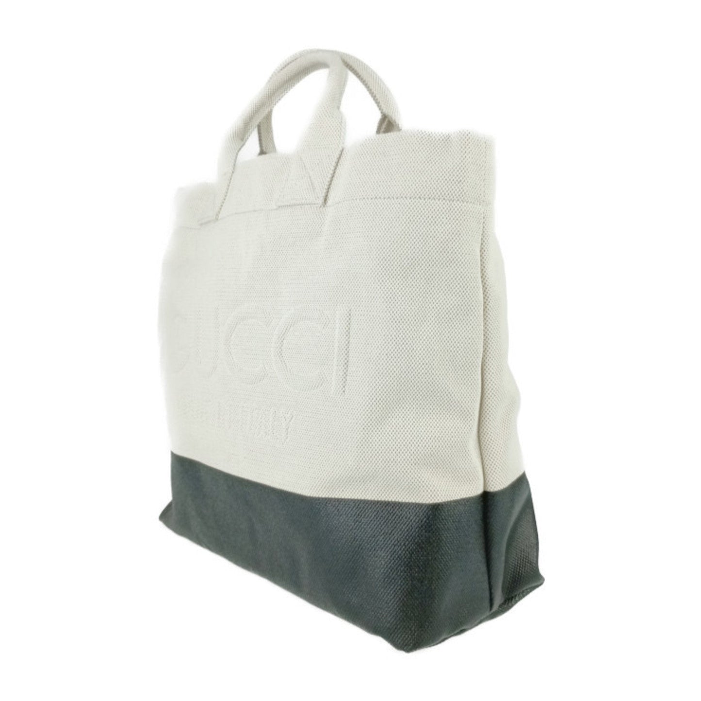 Gucci Black Ivory Canvas Handbag Shoulder Bag Tote Bag ( )