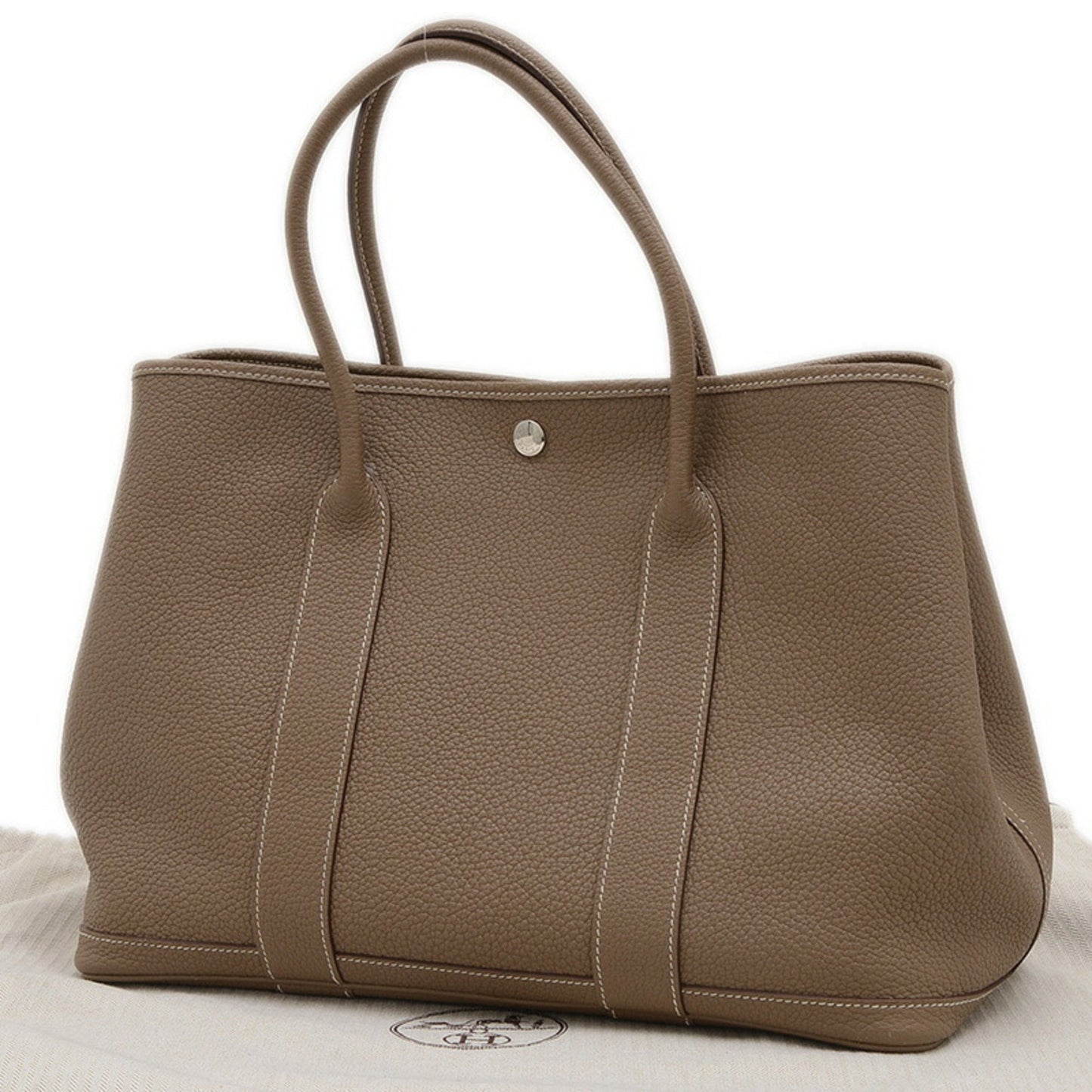 Hermes Etoupe Gray Negonda Leather Handbag Tote Bag ( )