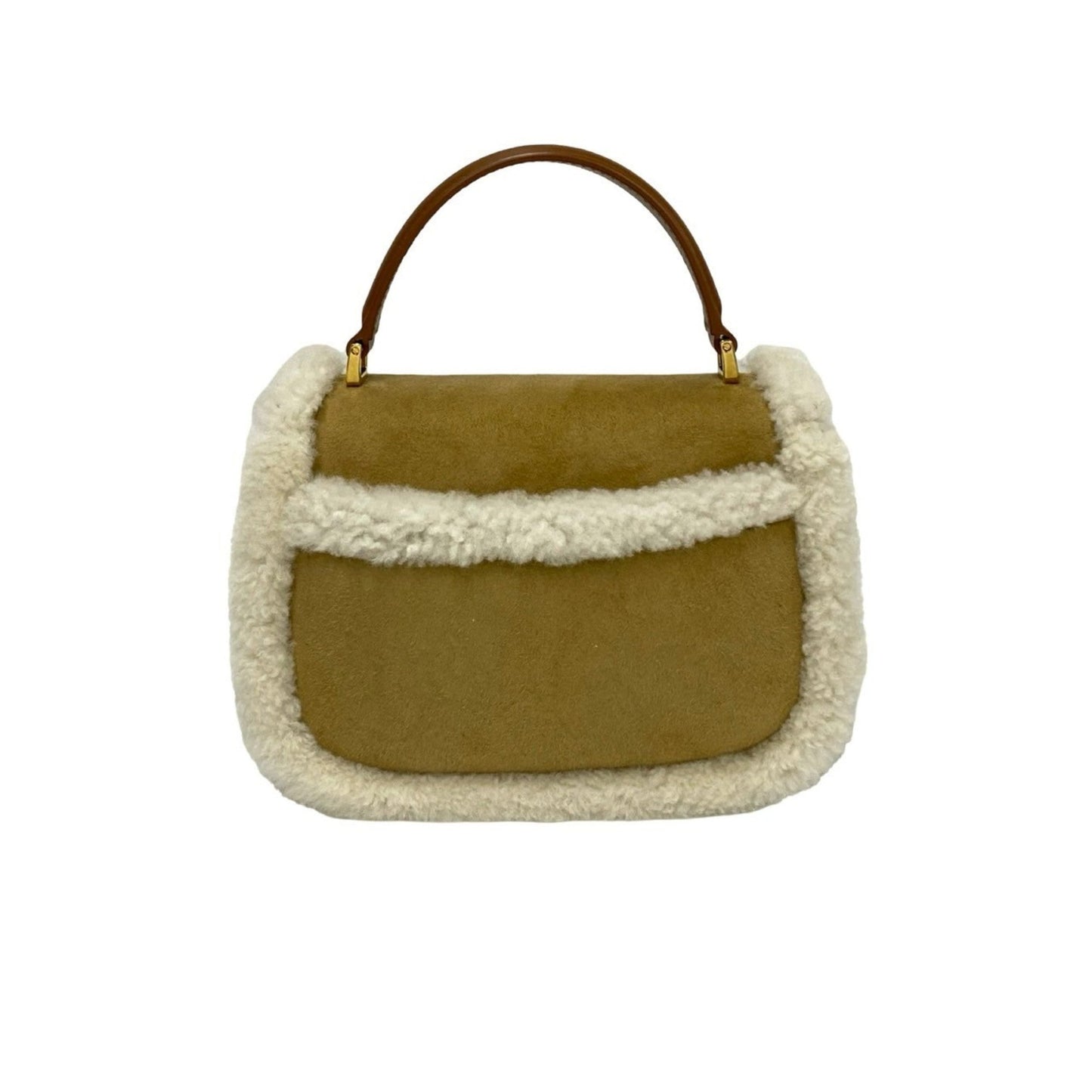 Christian Dior Beige White Leather Handbag Shoulder Bag ()