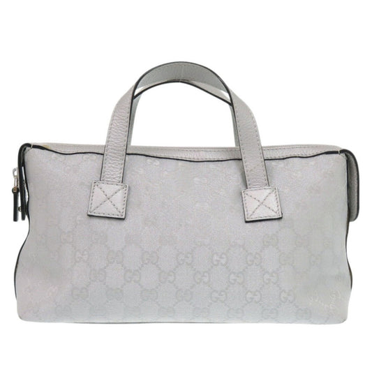 Gucci Gg Canvas Silver Gg Canvas Leather Handbag ( )