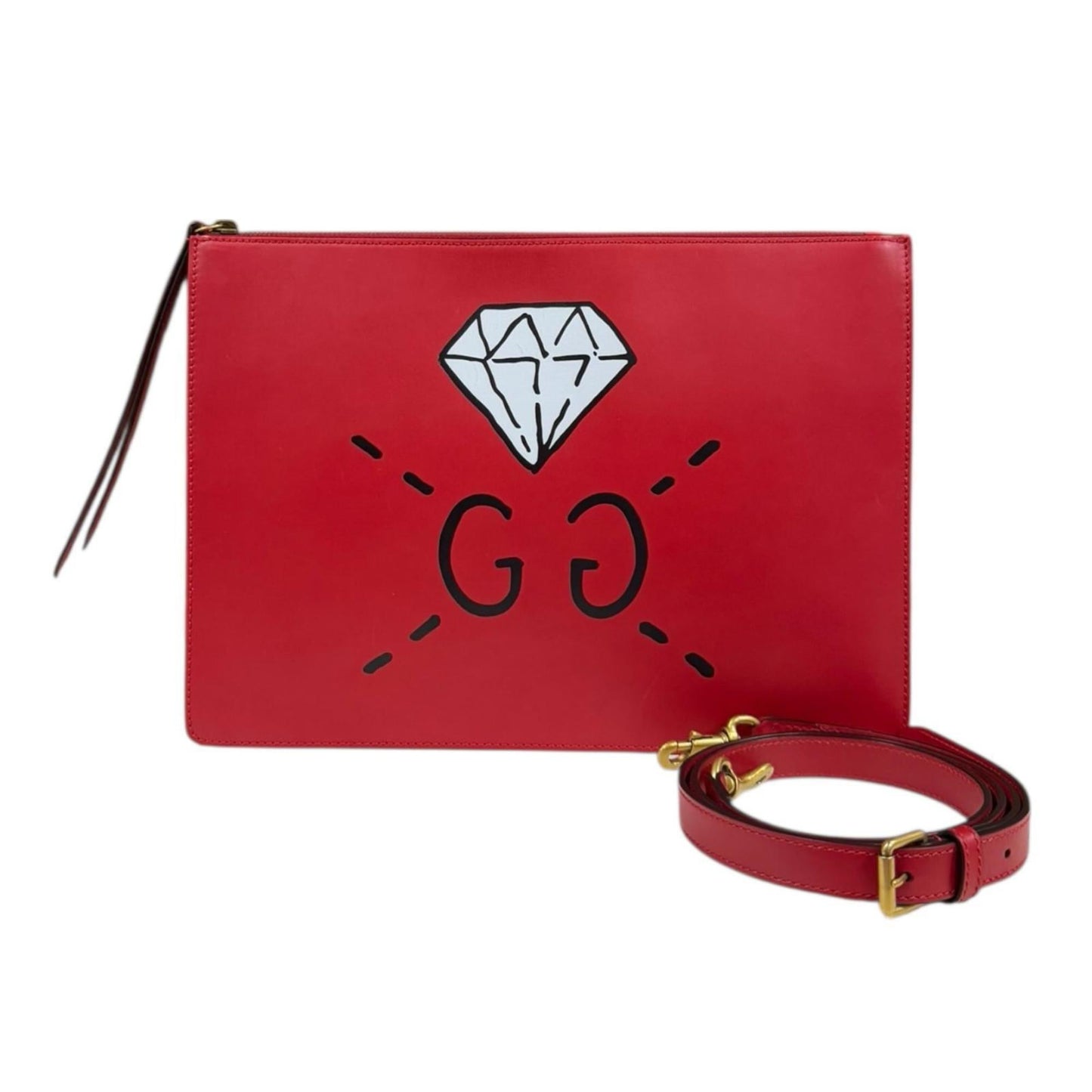 Gucci Red Color Leather Shoulder Bag ( )