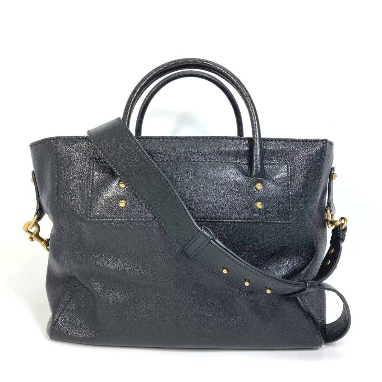 Christian Dior Black Leather Shoulder Bag Tote Bag ()