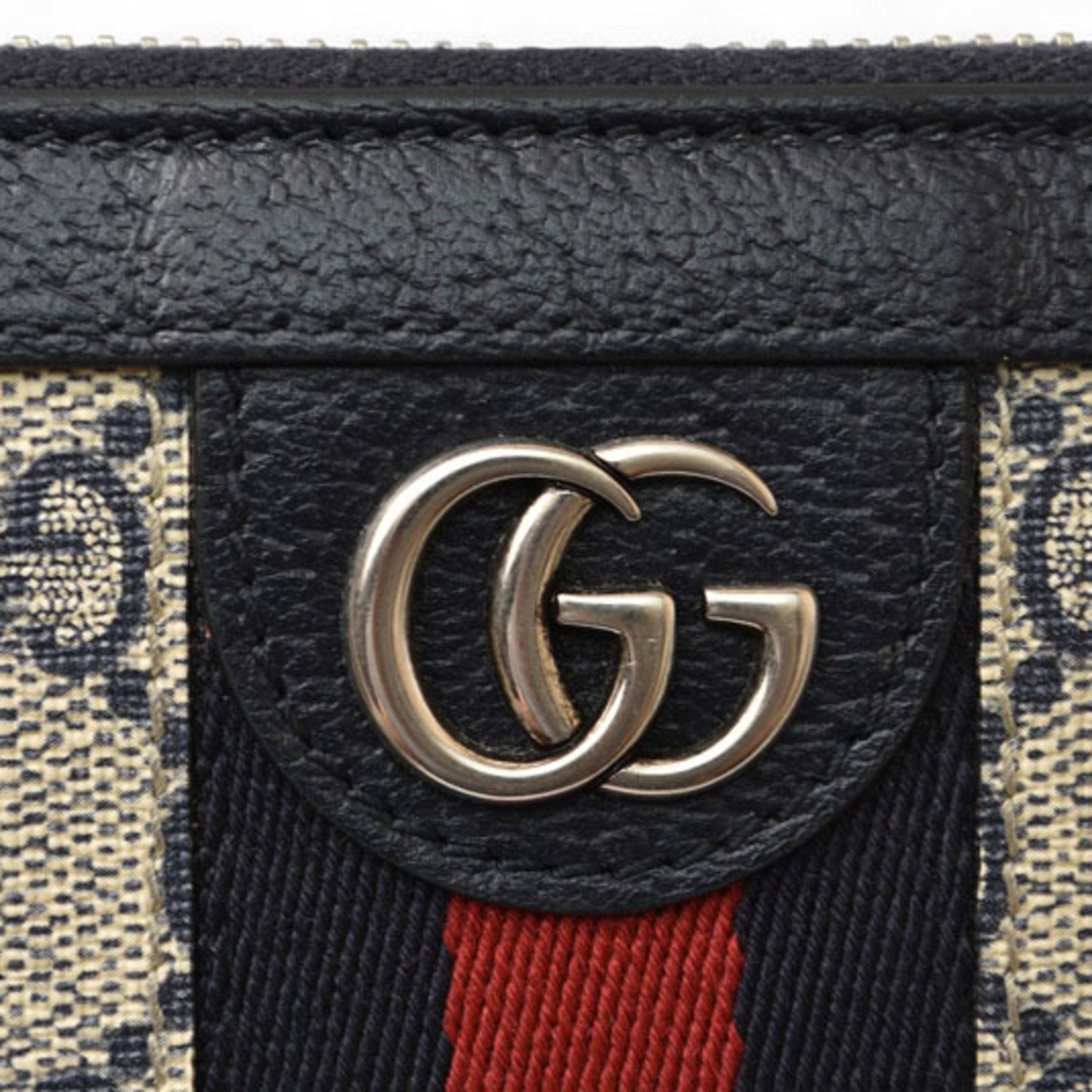 Gucci Beige Navy Coated Canvas Long Wallet (Bi-Fold) ( )