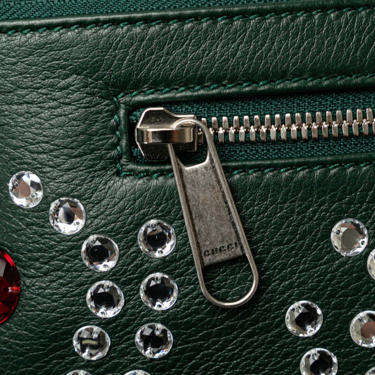 Gucci Moss Green Multi-Color Leather Sling Bag ( )