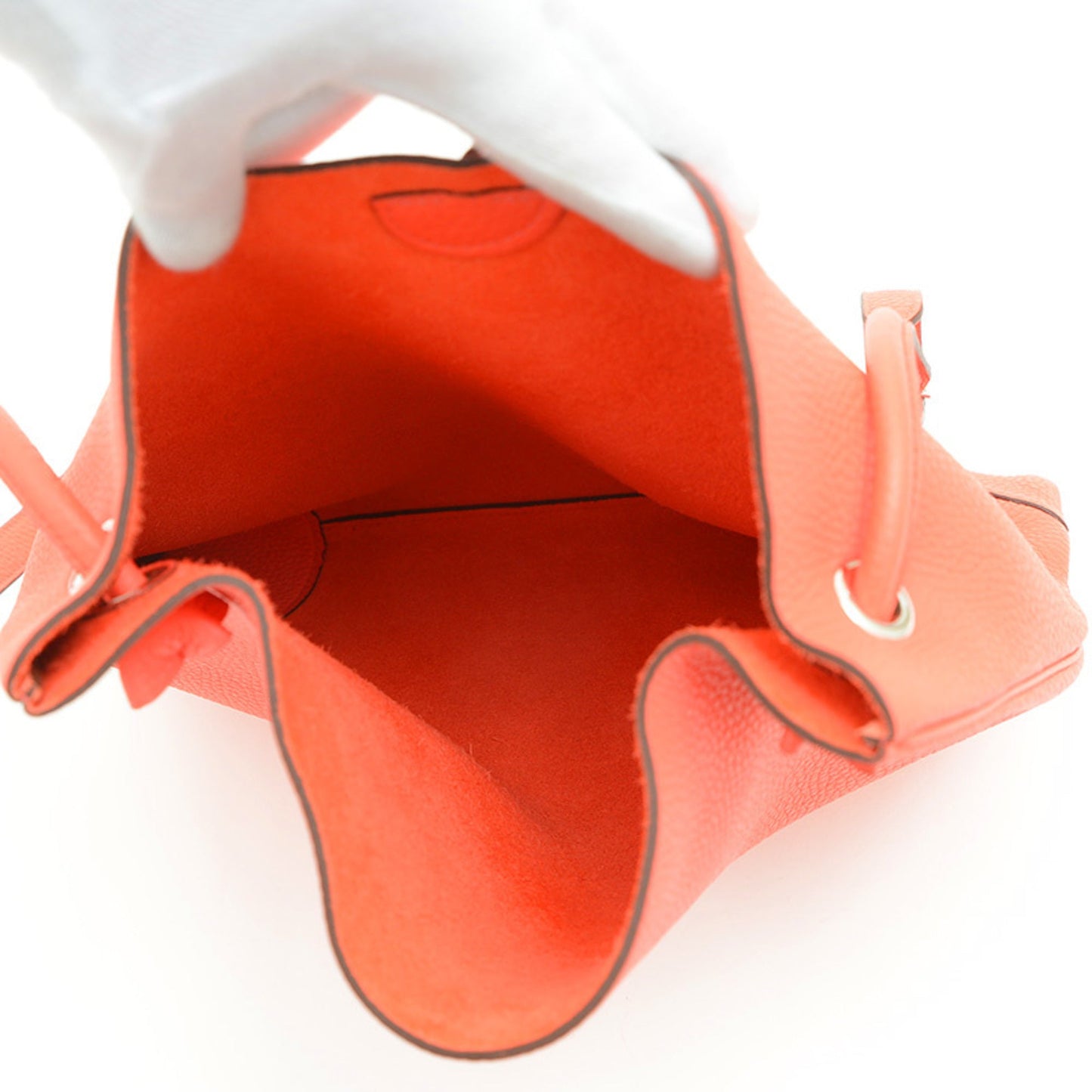 Hermes Orange Taurillon Clemence Leather Shoulder Bag ( )