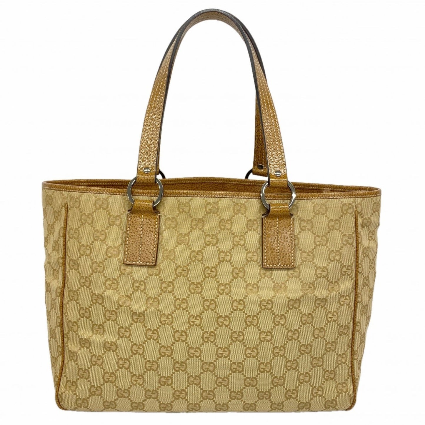 Gucci Beige Brown Canvas Tote Bag ( )