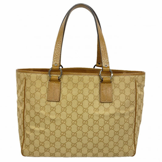 Gucci Beige Brown Canvas Tote Bag ( )