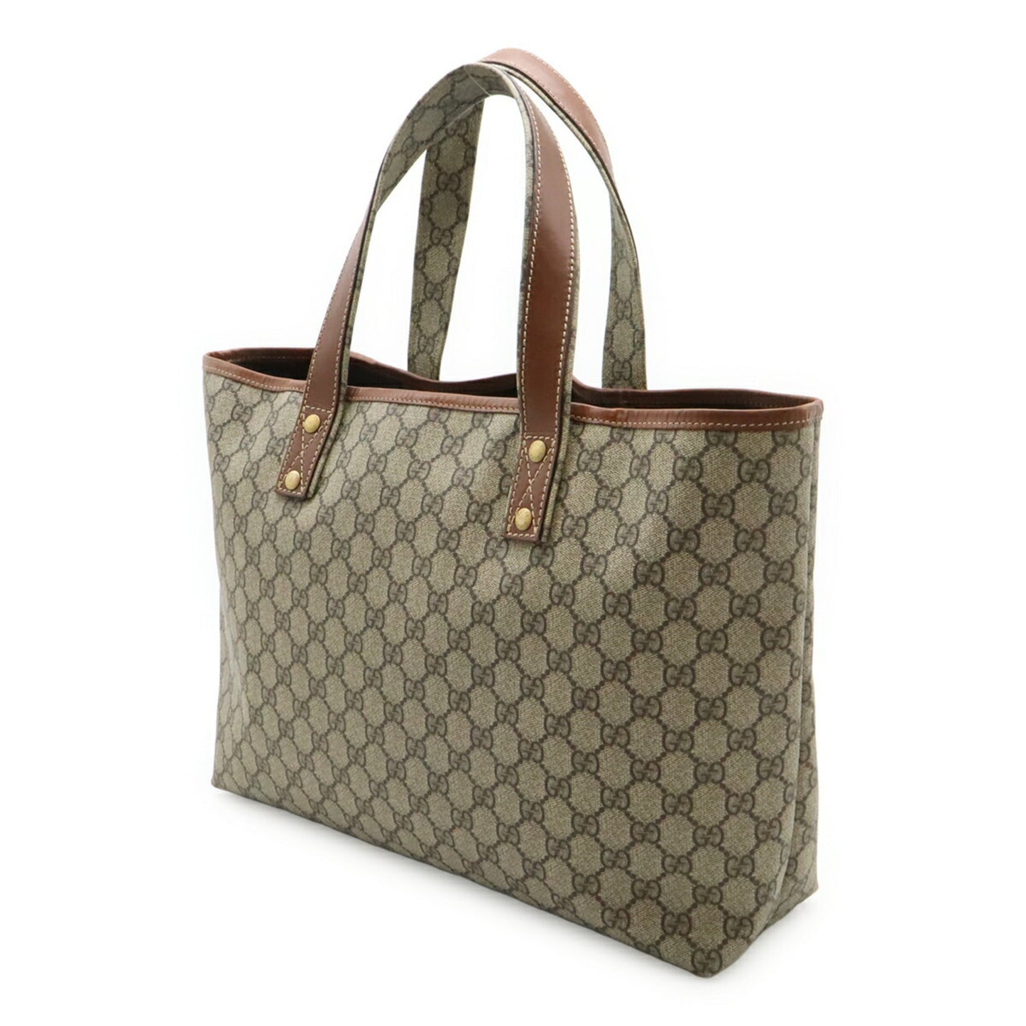 Gucci Beige Brown Gg Supreme Shoulder Bag Tote Bag ( )