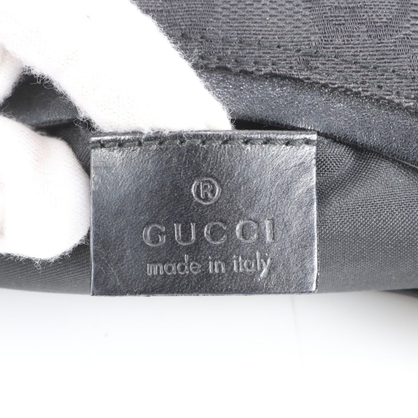Gucci Black Leather Canvas Shoulder Bag ( )