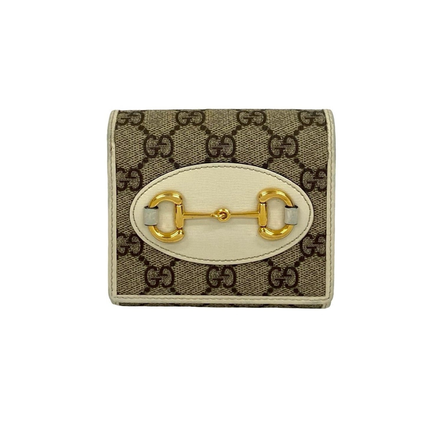 Gucci Brown White Leather Pvc Wallet (Bi-Fold) ( )