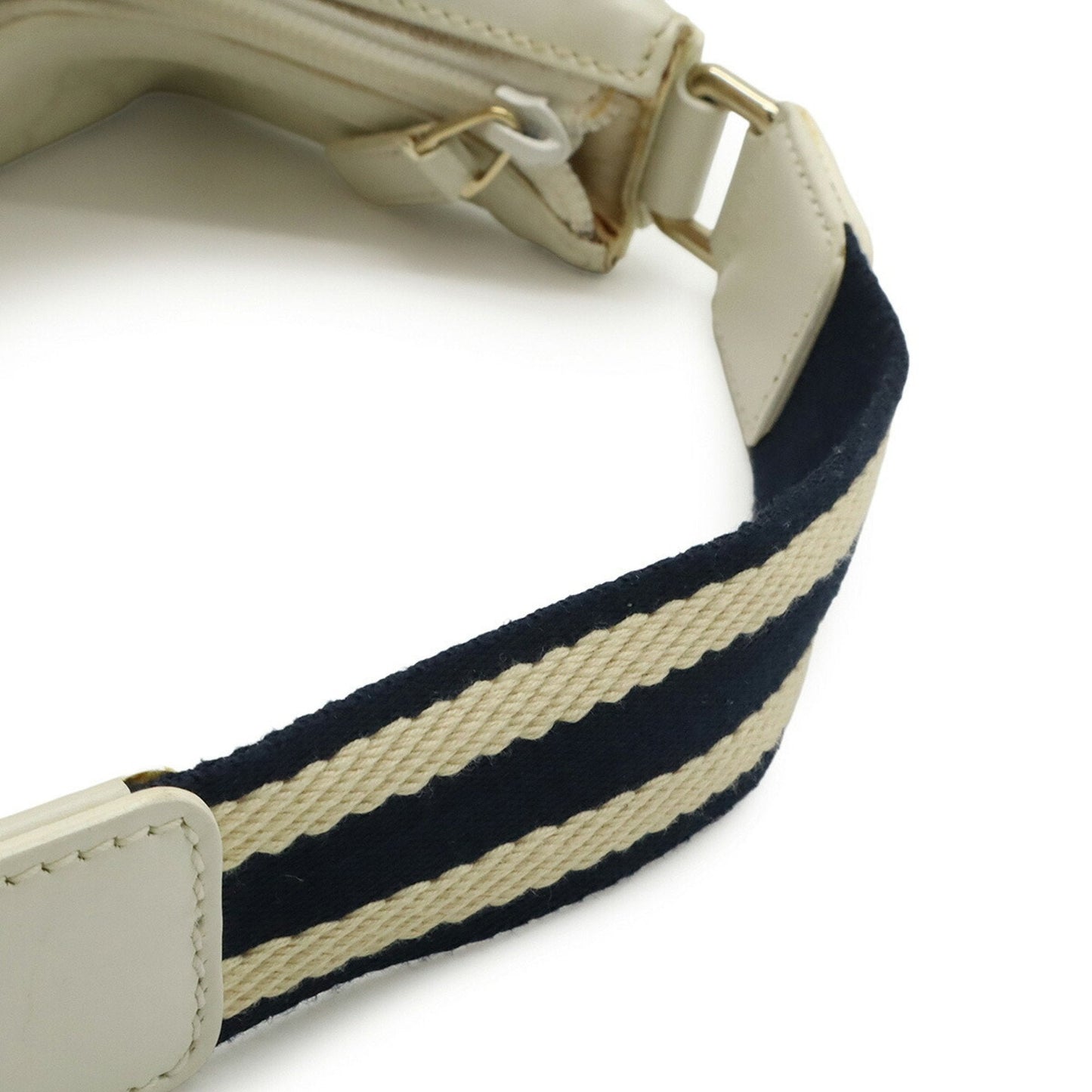 Gucci Navy White Pvc Leather Handbag Shoulder Bag ( )