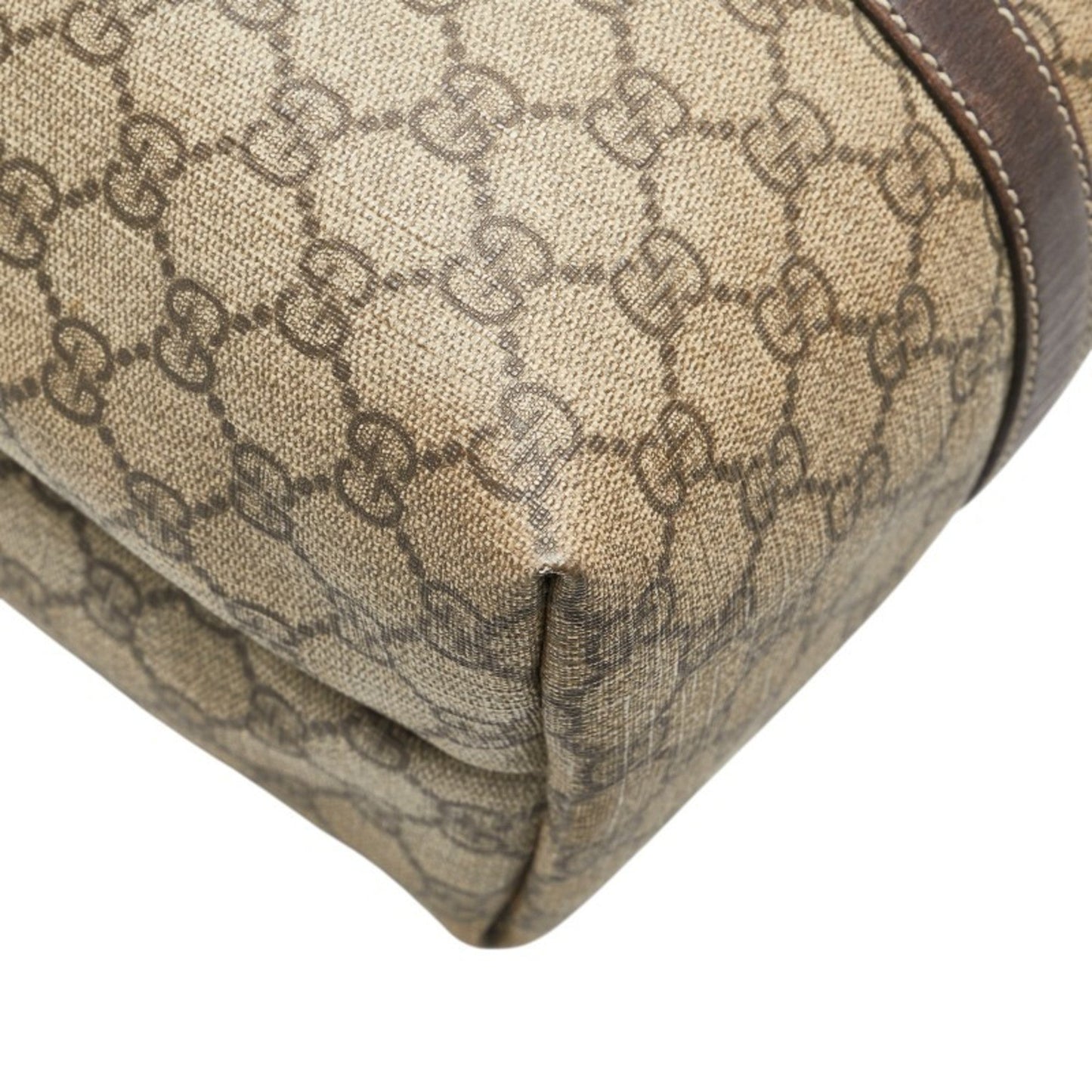 Gucci Beige Brown Pvc Leather Shoulder Bag Tote Bag ( )
