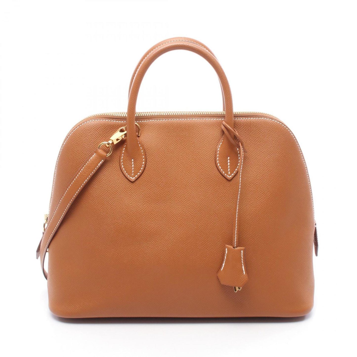 Hermes Brown Gold Brown Epsom Leather Handbag ( )