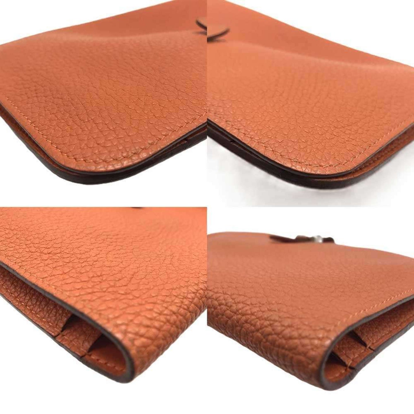 Hermes Orange Taurillon Clemence Leather Pouch ( )