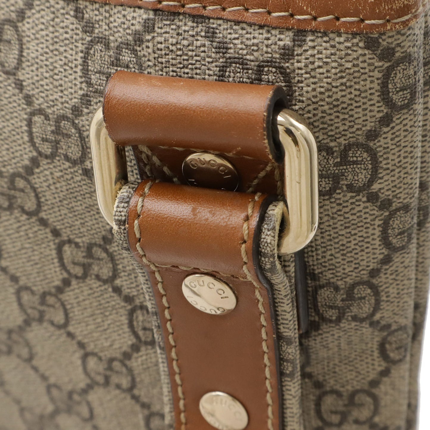 Gucci Beige Brown Brown Khaki Gg Supreme Shoulder Bag ( )