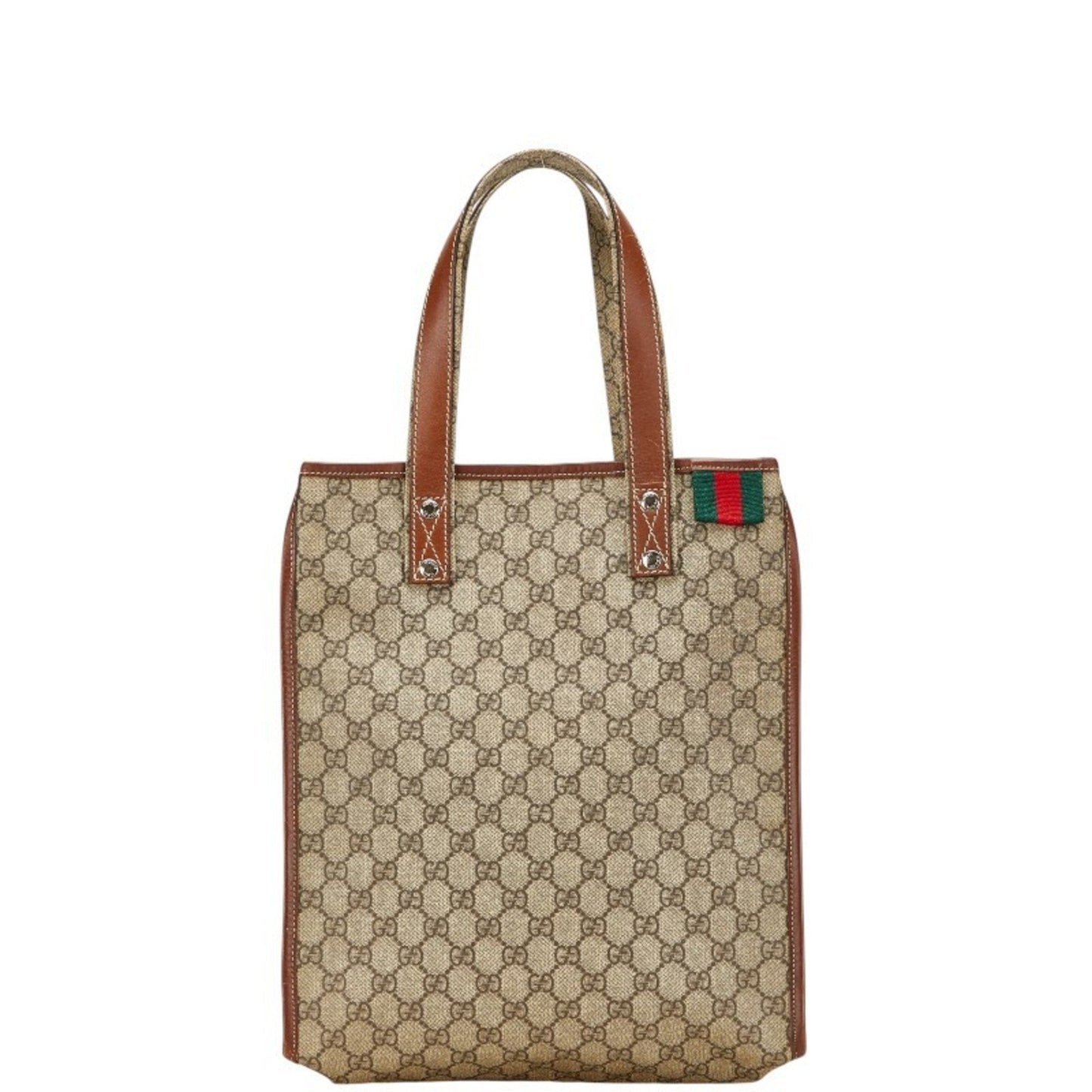 Gucci Beige Brown Pvc Leather Tote Bag ( )