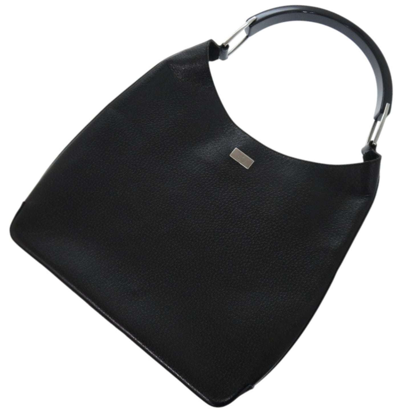 Gucci Black Suede Plastic Leather Shoulder Bag ( )
