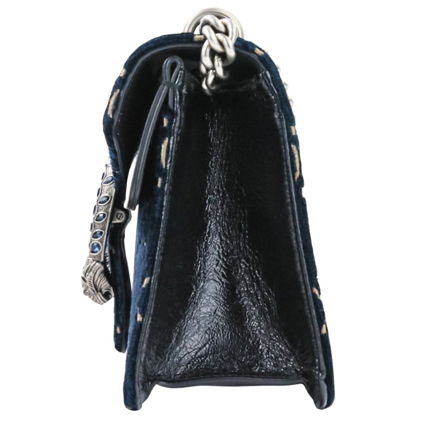 Gucci Navy Velvet Shoulder Bag ( )