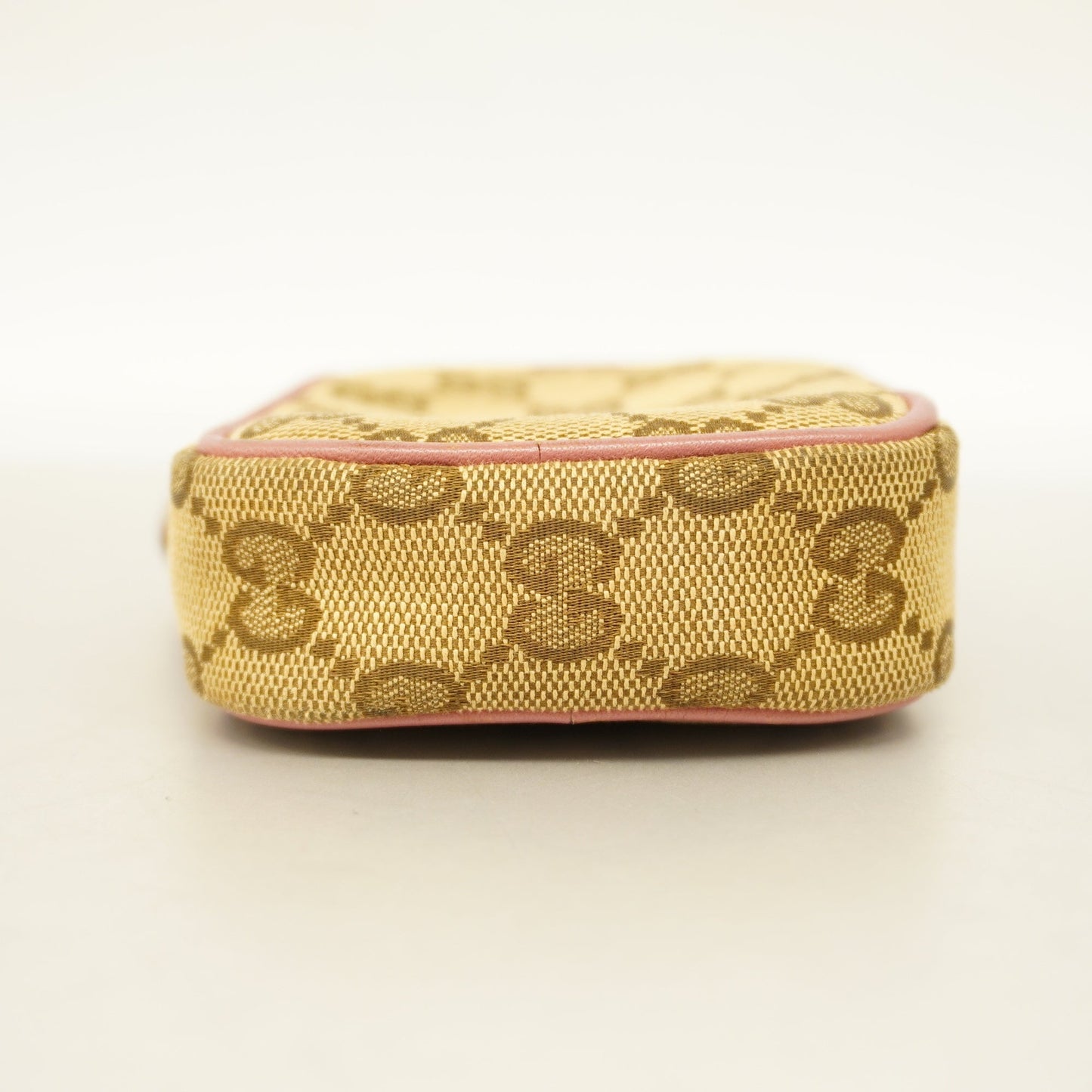 GUCCI Auth  Pouch 548393 Women's GG Canvas,Leather Beige,Pink